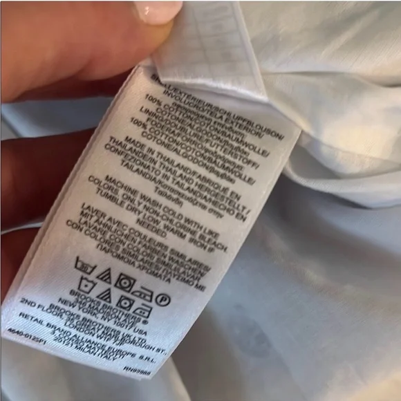 Brooks Brothers White and Blue Cotton Seashell Dress Size 12 Women - Picture 13 of 13